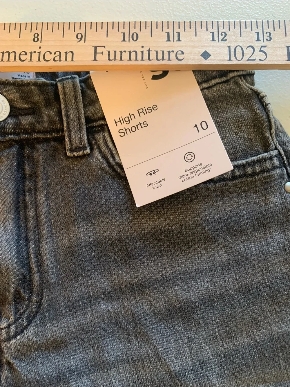 SO Women's High-Rise Gray Denim Shorts with Stud Detail